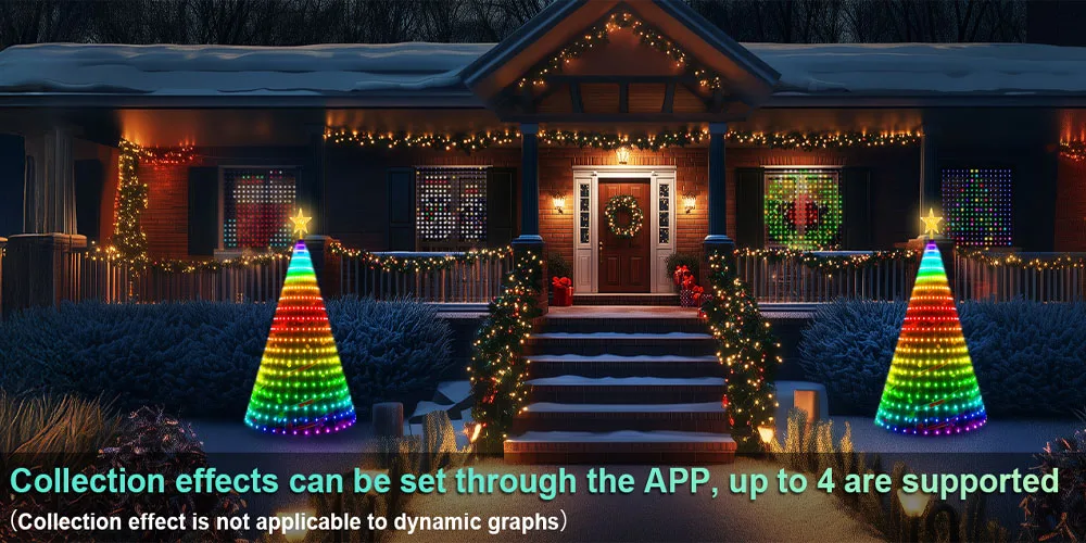USB 2.1M 400LEDs Christmas Lights Holiday String Lights with Star Shape, Smart LED Xmas Tree for Indoor Outdoor Decor