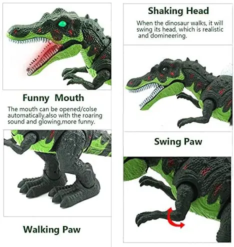 Large Electric Dinosaur Toy Dino Park World Walking Dinosaur Robot With LED Light Sound Tyrannosaurus Rex Toys For Boys Kids