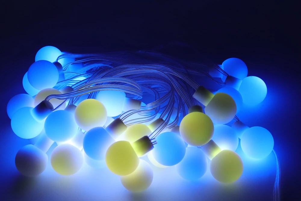 WS2812B Dream Color RGB LED Round Ball String Lights Christmas Party Birthday Decoration Addressable Individually IP67 DC5V