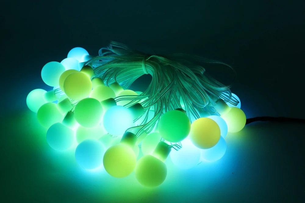 WS2812B Dream Color RGB LED Round Ball String Lights Christmas Party Birthday Decoration Addressable Individually IP67 DC5V