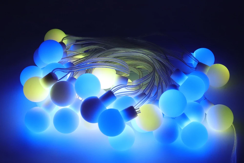WS2812B Dream Color RGB LED Round Ball String Lights Christmas Party Birthday Decoration Addressable Individually IP67 DC5V