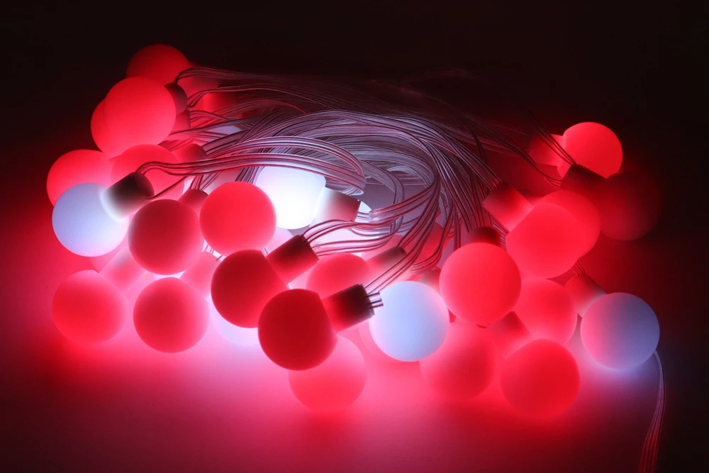 WS2812B Dream Color RGB LED Round Ball String Lights Christmas Party Birthday Decoration Addressable Individually IP67 DC5V