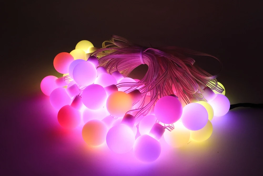 WS2812B Dream Color RGB LED Round Ball String Lights Christmas Party Birthday Decoration Addressable Individually IP67 DC5V