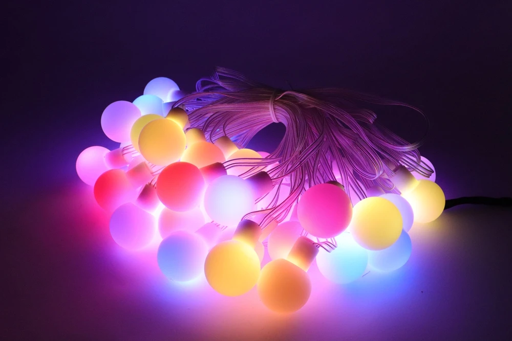 WS2812B Dream Color RGB LED Round Ball String Lights Christmas Party Birthday Decoration Addressable Individually IP67 DC5V