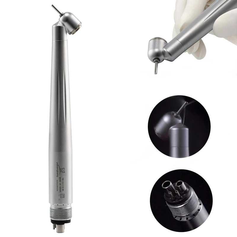 NSK Style Dental LED 45° Surgical High Speed Handpiece Fiber Optic Turbine 4 Hole YABANGBANG