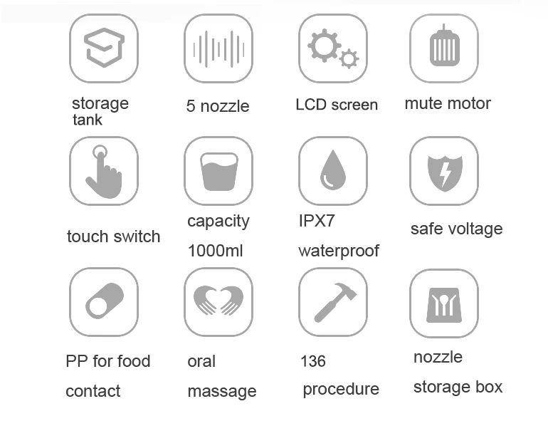 Water flosser 6 LEVELS 20-120PSI Teeth Clean massager V700P1000ml Oral Hygiene Water Dental Irrigator