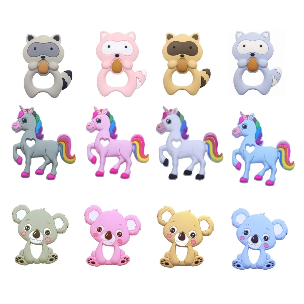 BOBO.BOX Silicone Teethers Beads Eco-friendly BPA Free Baby Teething Letter Beads Pacifier Chain Clip DIY Necklace Rattail Cord