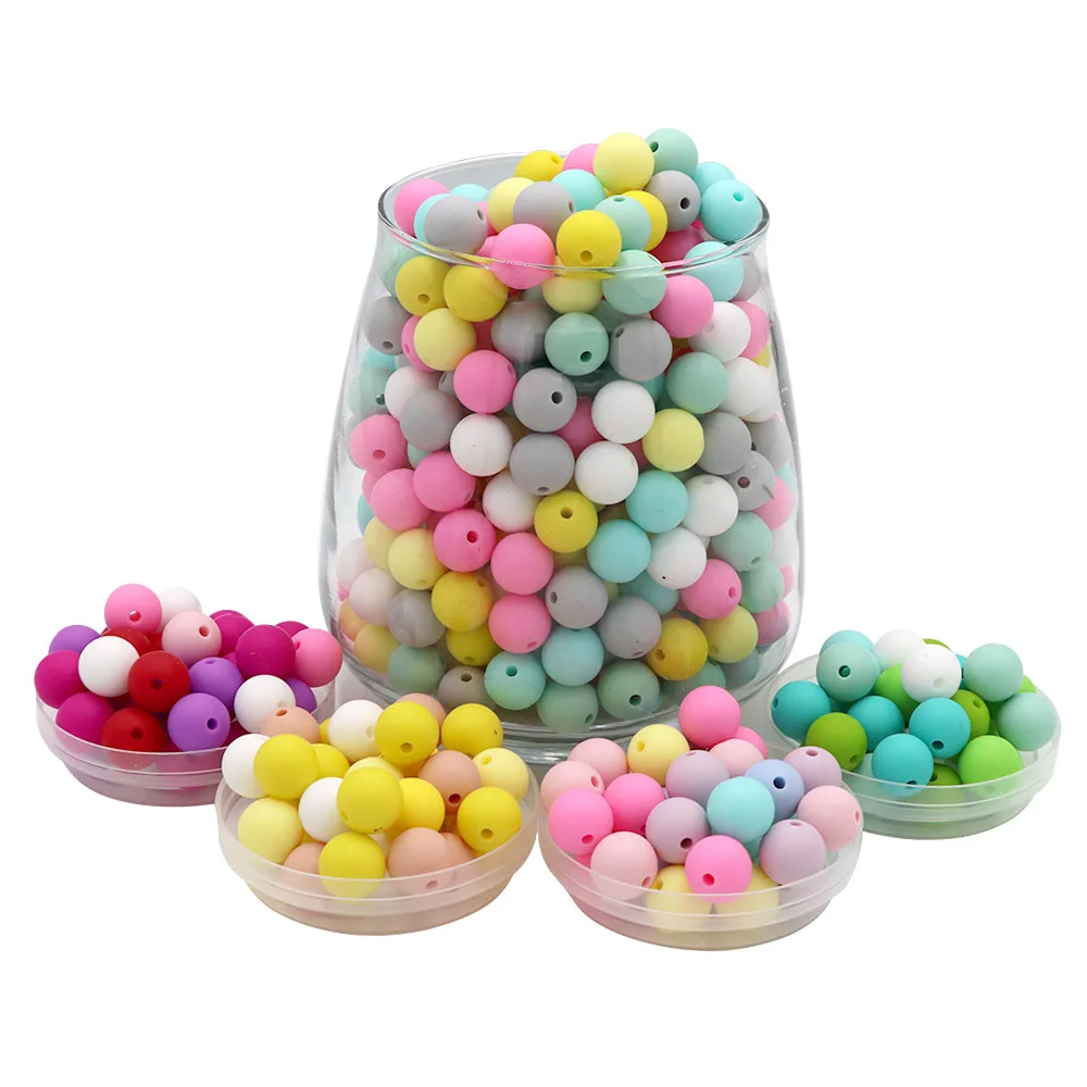 BOBO.BOX Silicone Teethers Beads Eco-friendly BPA Free Baby Teething Letter Beads Pacifier Chain Clip DIY Necklace Rattail Cord