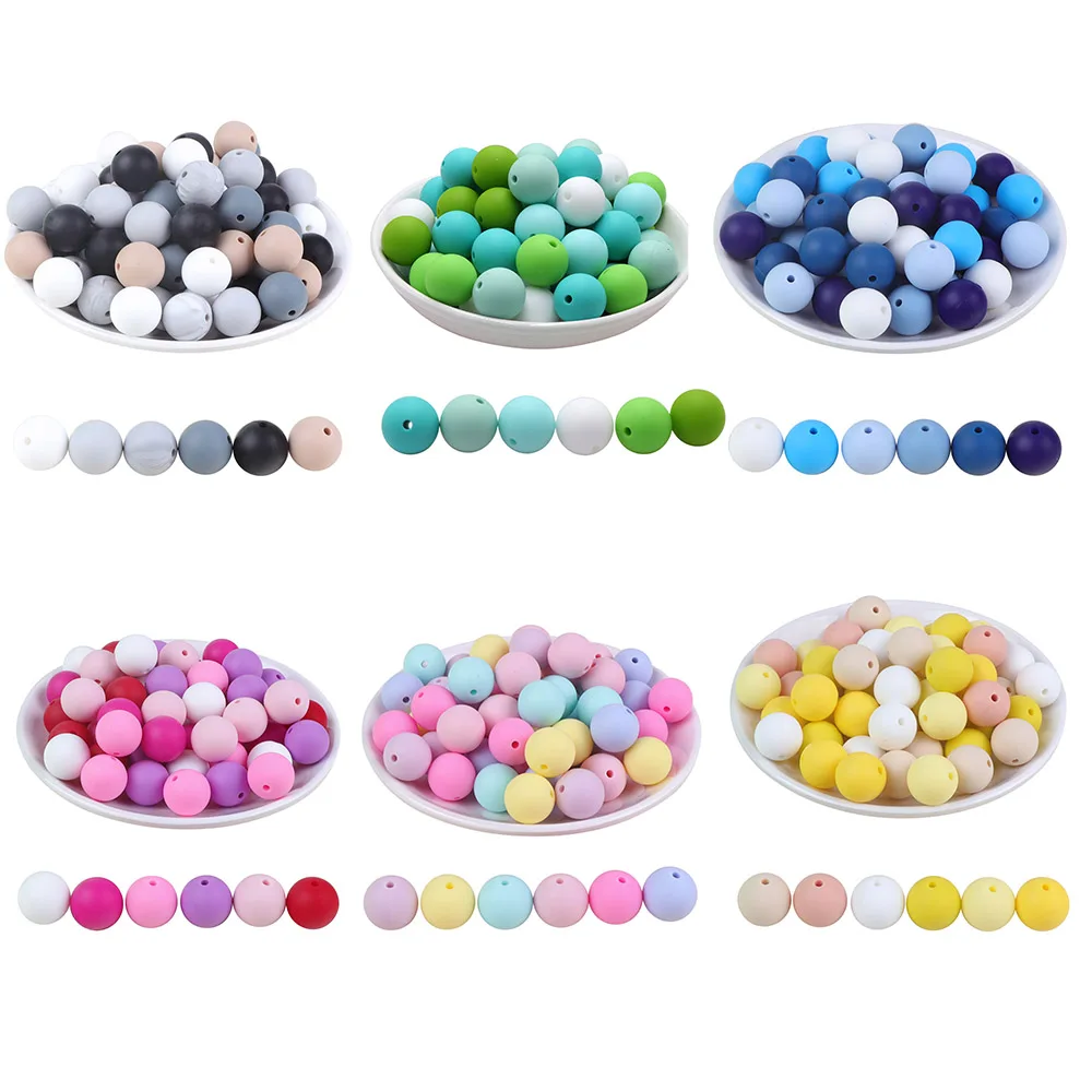 BOBO.BOX Silicone Teethers Beads Eco-friendly BPA Free Baby Teething Letter Beads Pacifier Chain Clip DIY Necklace Rattail Cord