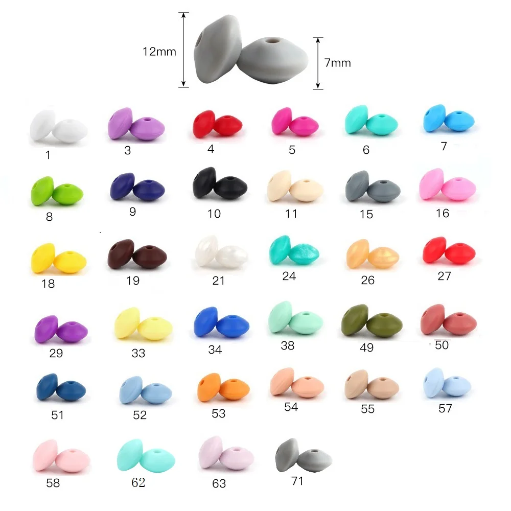 BOBO.BOX Silicone Teethers Beads Eco-friendly BPA Free Baby Teething Letter Beads Pacifier Chain Clip DIY Necklace Rattail Cord