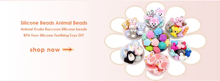 BOBO.BOX Silicone Teethers Beads Eco-friendly BPA Free Baby Teething Letter Beads Pacifier Chain Clip DIY Necklace Rattail Cord