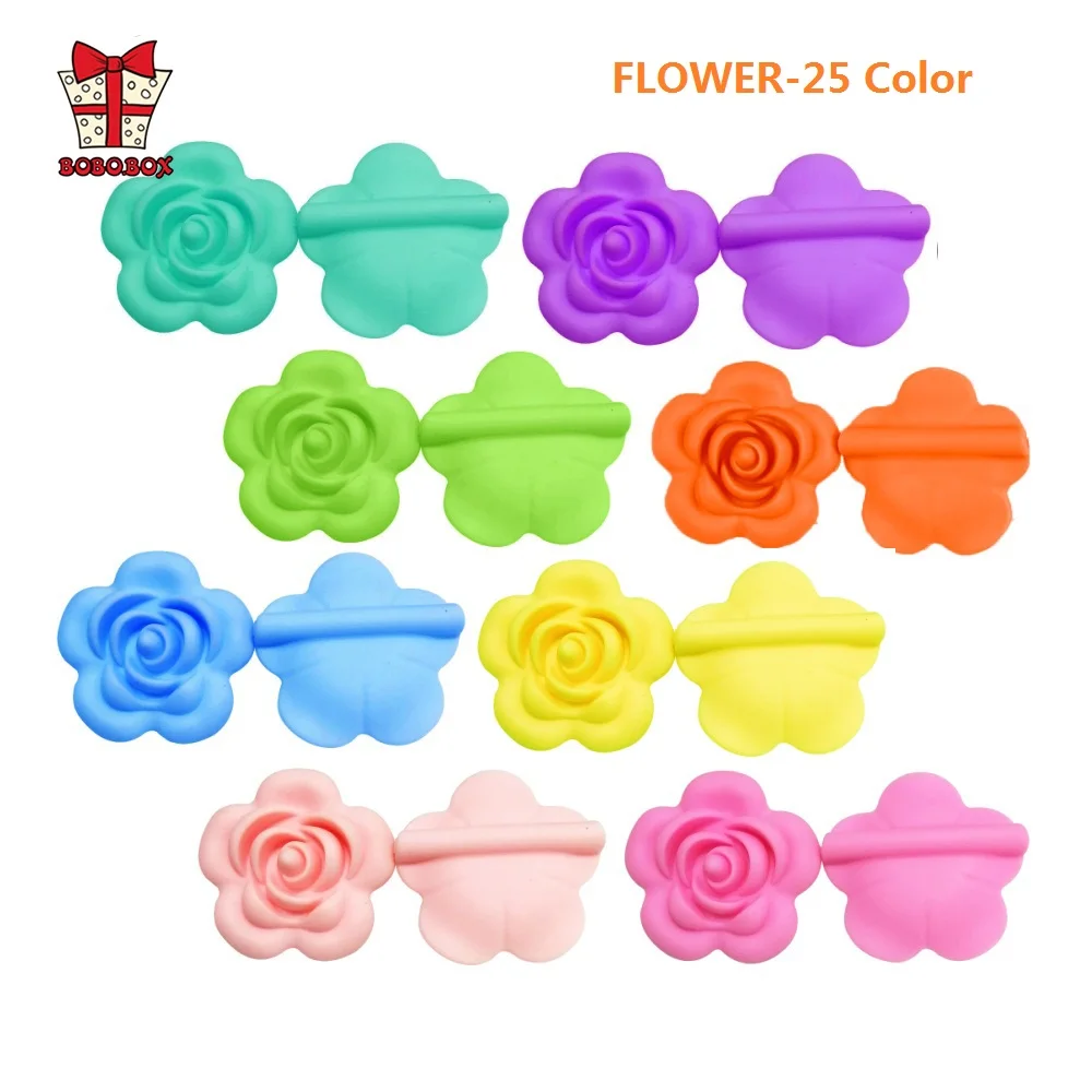 BOBO.BOX Silicone Teethers Beads Eco-friendly BPA Free Baby Teething Letter Beads Pacifier Chain Clip DIY Necklace Rattail Cord