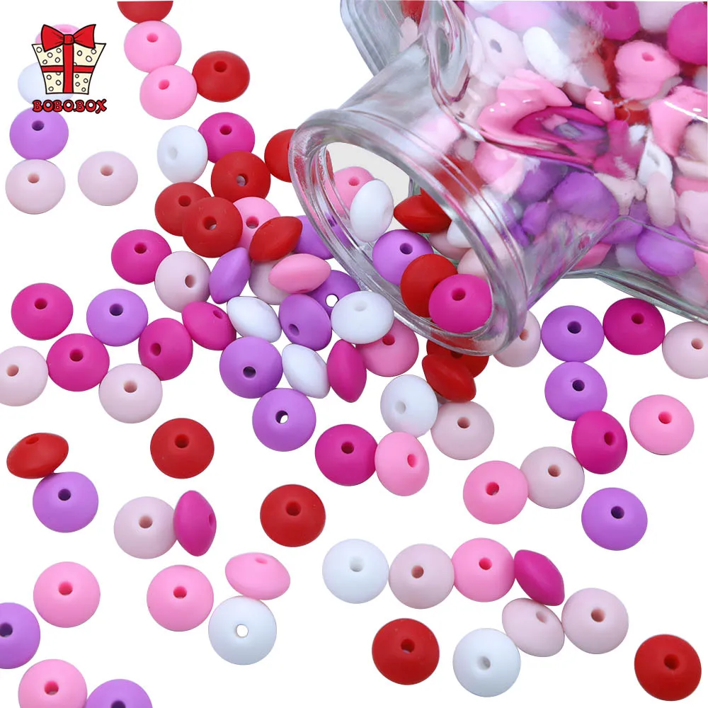 BOBO.BOX Silicone Teethers Beads Eco-friendly BPA Free Baby Teething Letter Beads Pacifier Chain Clip DIY Necklace Rattail Cord