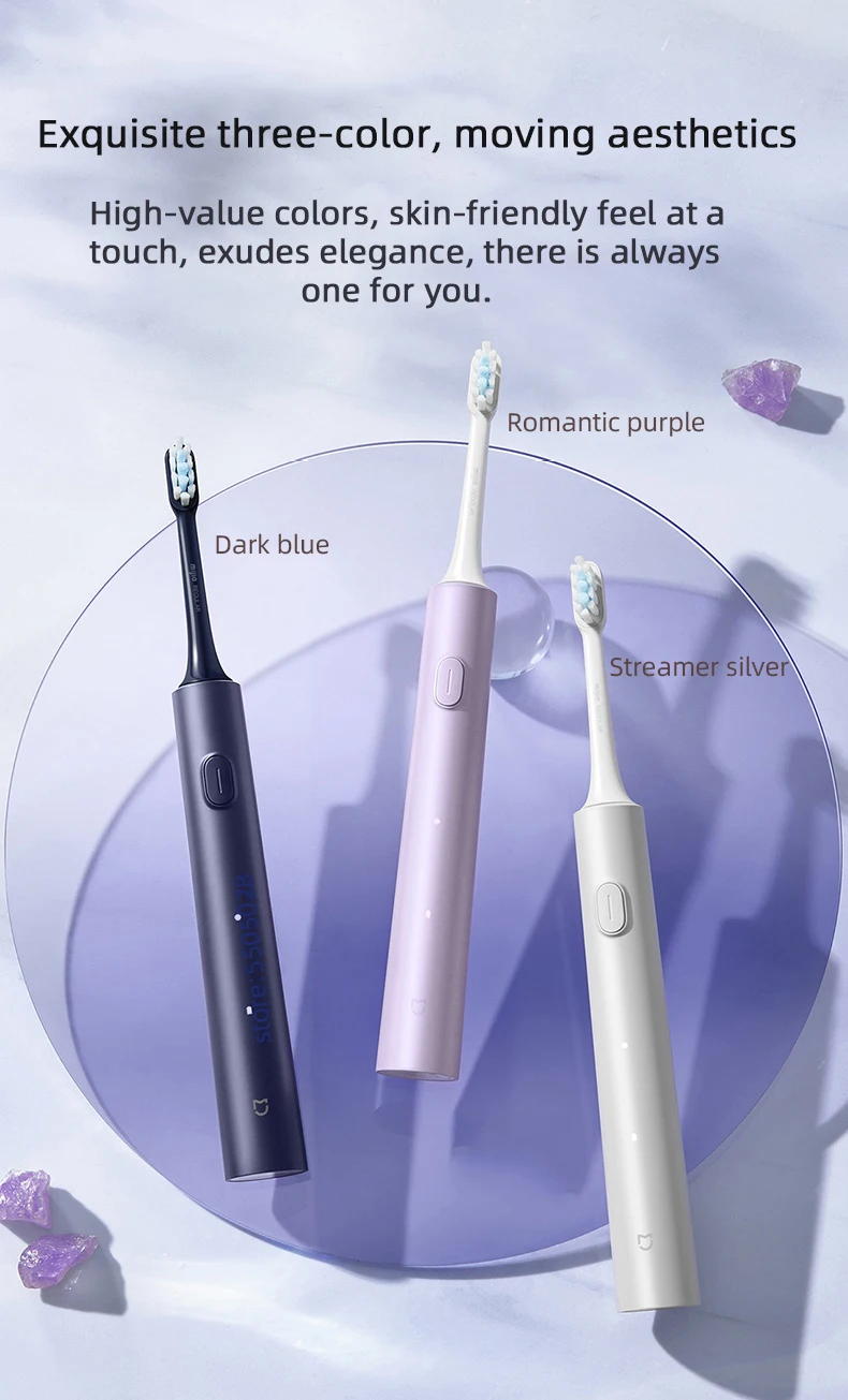 Xiaomi MIJIA Sonic Electric Toothbrush Set T302 4 Brush Heads IPX8 Waterproof Wireless Chraging Electronic Tooth Brush