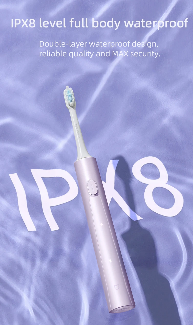 Xiaomi MIJIA Sonic Electric Toothbrush Set T302 4 Brush Heads IPX8 Waterproof Wireless Chraging Electronic Tooth Brush