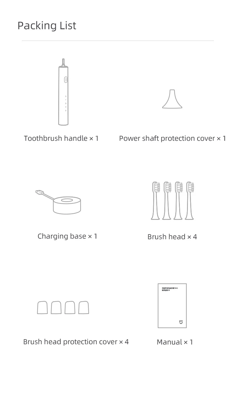 Xiaomi MIJIA Sonic Electric Toothbrush Set T302 4 Brush Heads IPX8 Waterproof Wireless Chraging Electronic Tooth Brush