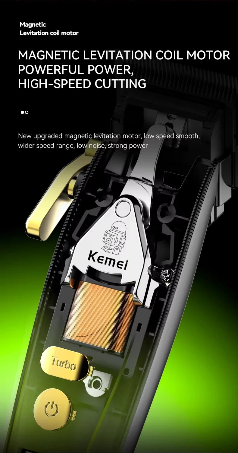 Kemei KM-2035 9900 RPM Hair Clipper Barber Professional Cordless Trimmer Magnetic Motor Mower For Men Hair Cutting Machine