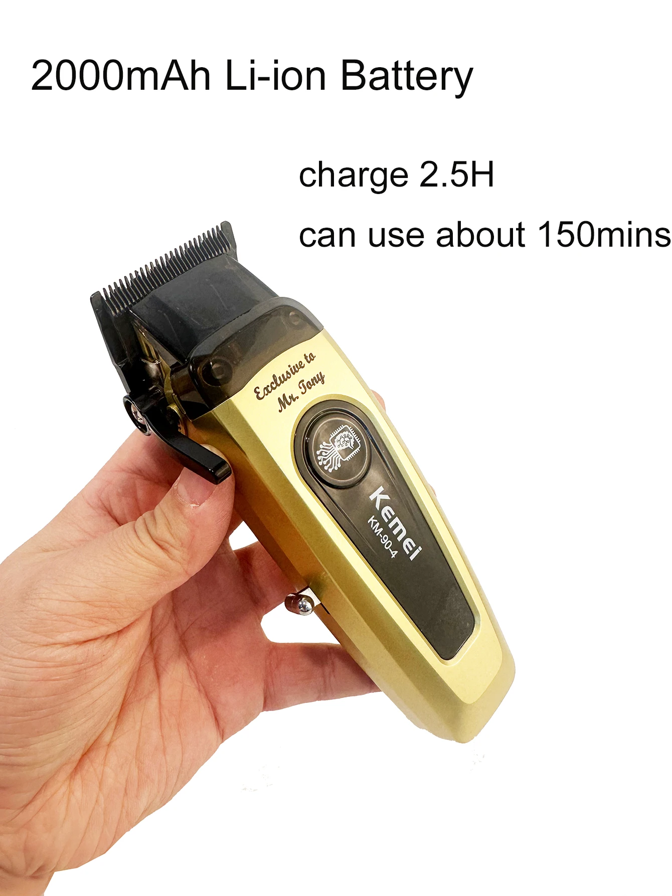 Kemei km 90 4 Professional Hair Clipper for Men 11500RPM 10W Brushless Motor DLC Blade Base Charger Haircut Machine Hair Trimmer