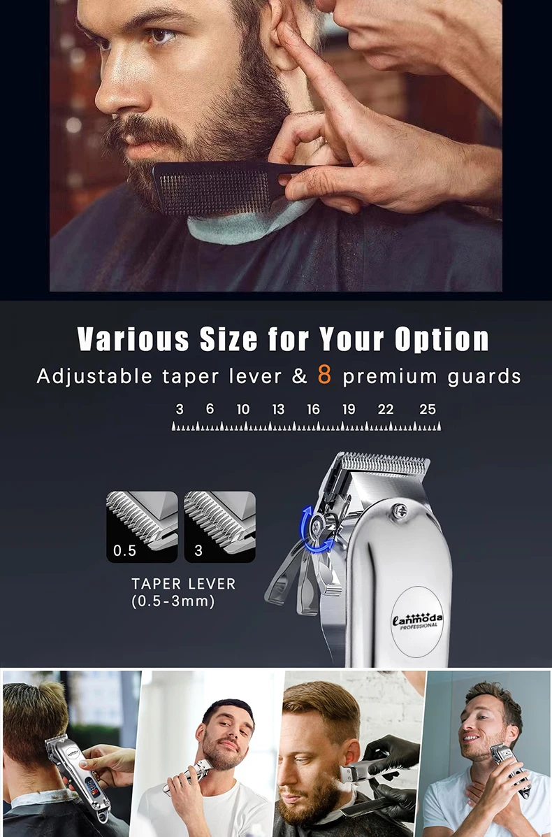All Metal Hair Trimmer Machine Beard Clipper Electric Shaver for Men High Power Professional Cutter For Hairdresser Barber Shop