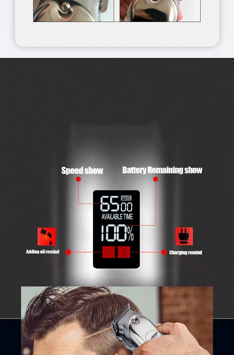 All Metal Hair Trimmer Machine Beard Clipper Electric Shaver for Men High Power Professional Cutter For Hairdresser Barber Shop