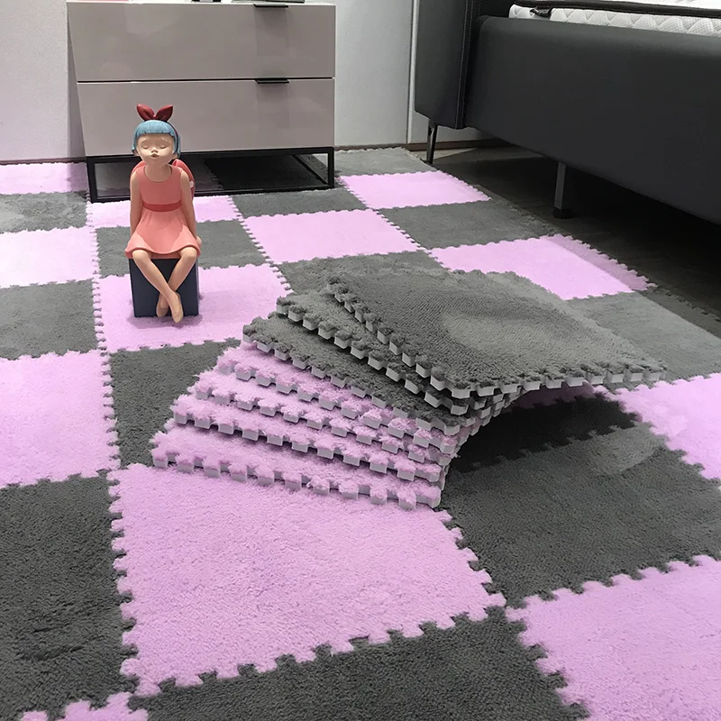 Soft Plush Children's Mat Baby Play Mat Baby Toys Eva Foam Puzzle Carpet In Children's Room Keep Warm Playmat 30*30*1CM