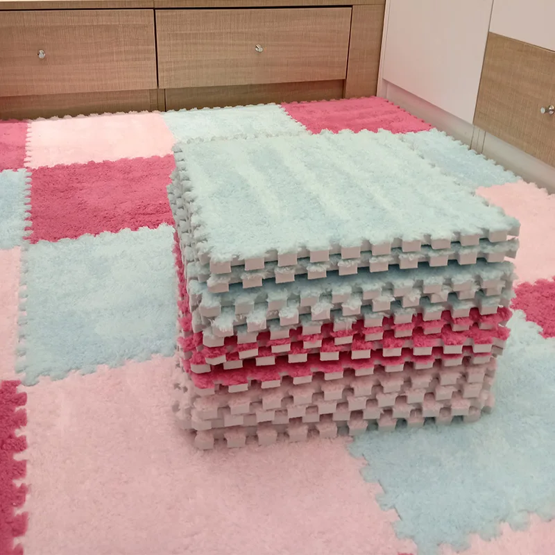 Soft Plush Children's Mat Baby Play Mat Baby Toys Eva Foam Puzzle Carpet In Children's Room Keep Warm Playmat 30*30*1CM
