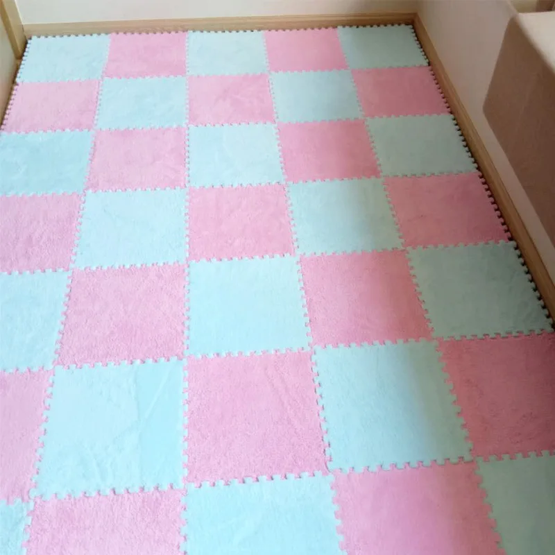 Soft Plush Children's Mat Baby Play Mat Baby Toys Eva Foam Puzzle Carpet In Children's Room Keep Warm Playmat 30*30*1CM