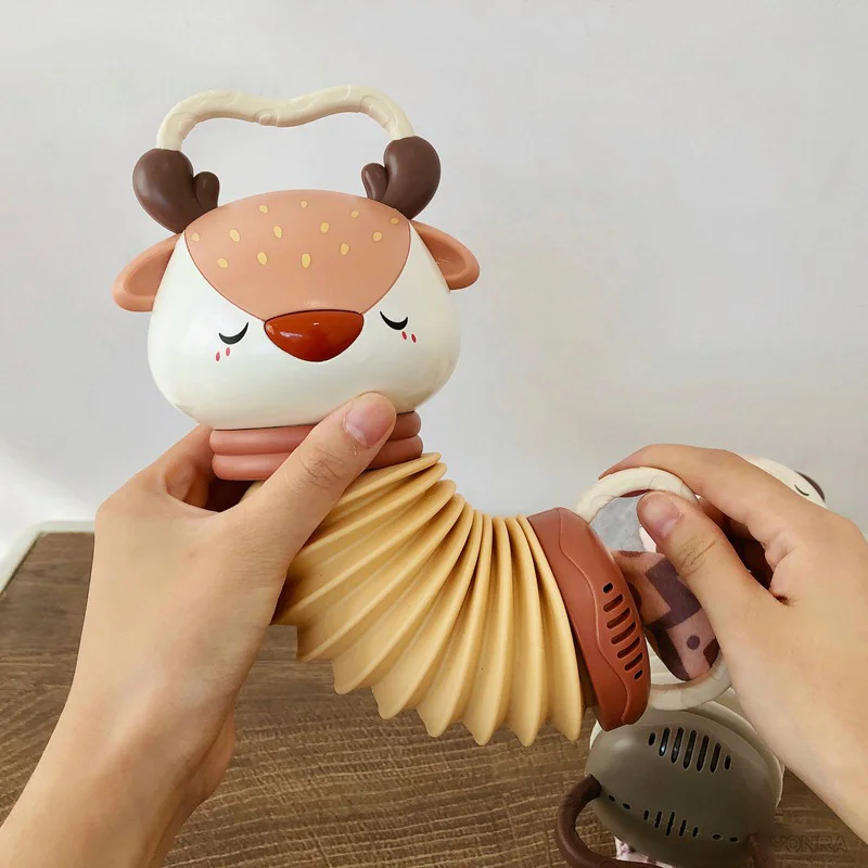 2-in-1 Electronic Accordion Baby Crib Pendant Bed Bell Stroller Toddler Rattles Sensory For Newborn Toys 0 12 24 36 Months