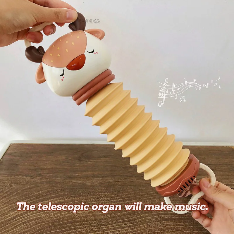2-in-1 Electronic Accordion Baby Crib Pendant Bed Bell Stroller Toddler Rattles Sensory For Newborn Toys 0 12 24 36 Months
