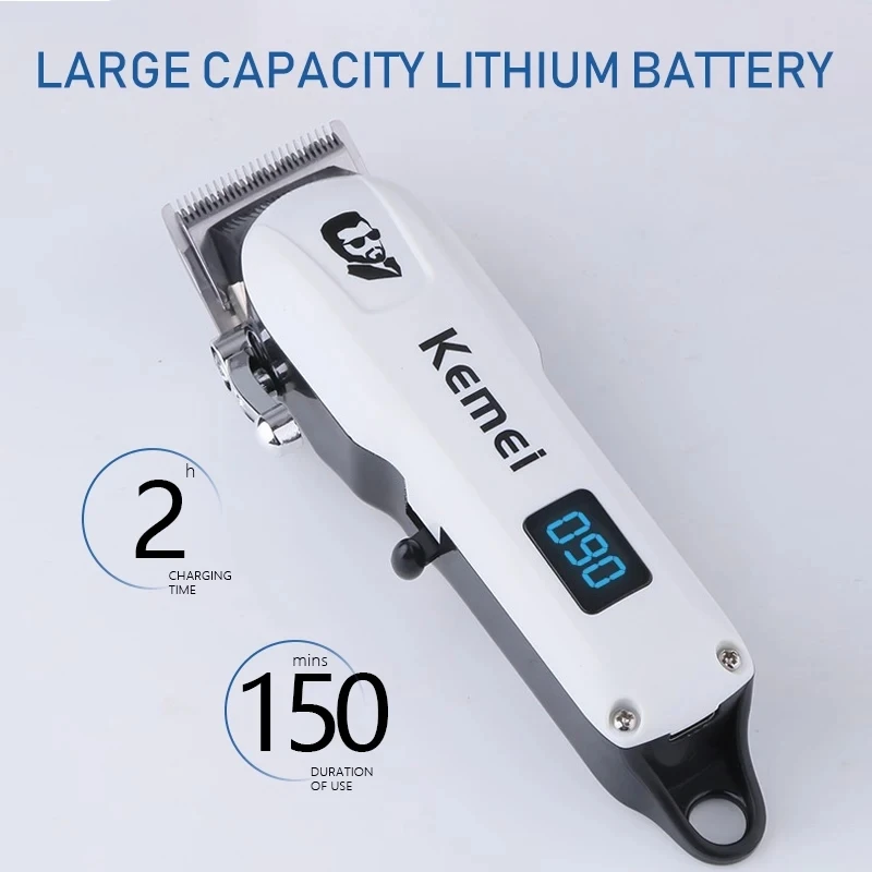 Kemei KM-232 Electric Hair Clipper with Led Display Screen Hair Cutting Machine for Men Hair Trimmer Professional Hair Cutter