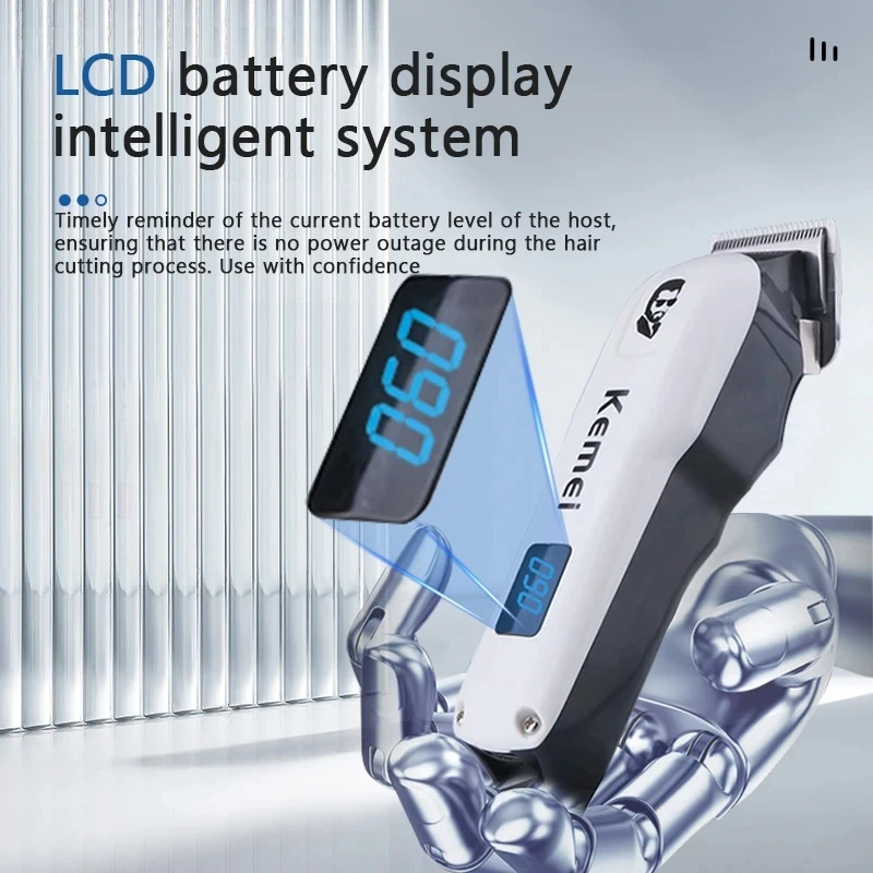 Kemei KM-232 Electric Hair Clipper with Led Display Screen Hair Cutting Machine for Men Hair Trimmer Professional Hair Cutter