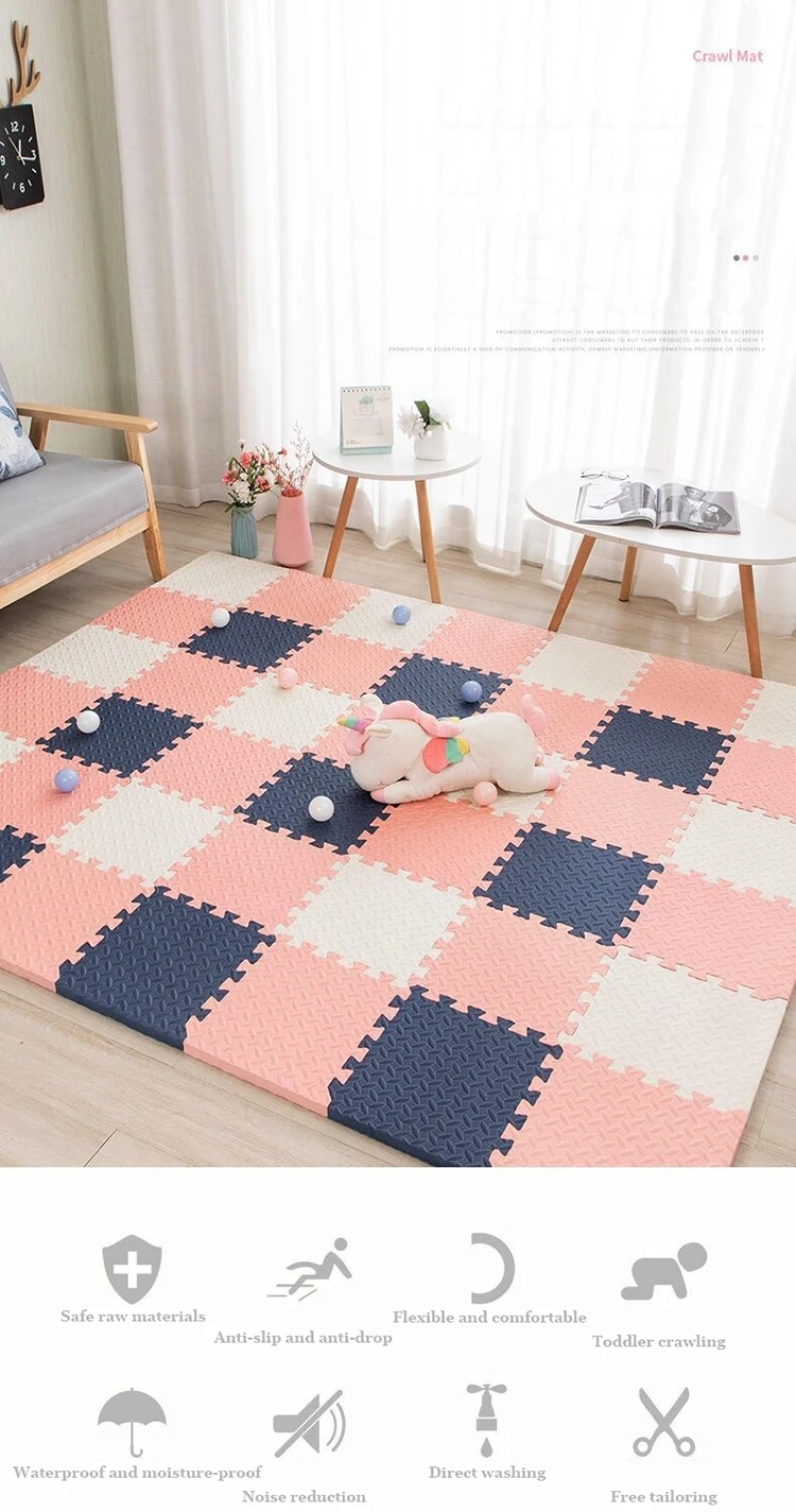 8Pcs Thickening Mat for Kids Children Foam Floor Children's Stitching Crawling Climbing Home Bedroom Living Room Tatami Play Mat