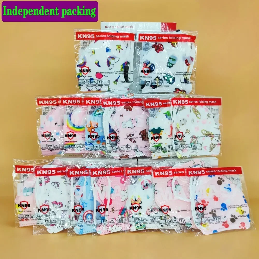 FFP2 CE Mask KN95 Child Childrren 5 Layer Face Mask Kid 3-8 8-15 Years Old Cartoons Masque Filter Respirator Mascarilla