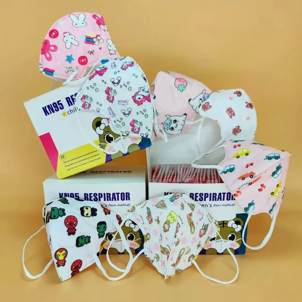 FFP2 CE Mask KN95 Child Childrren 5 Layer Face Mask Kid 3-8 8-15 Years Old Cartoons Masque Filter Respirator Mascarilla