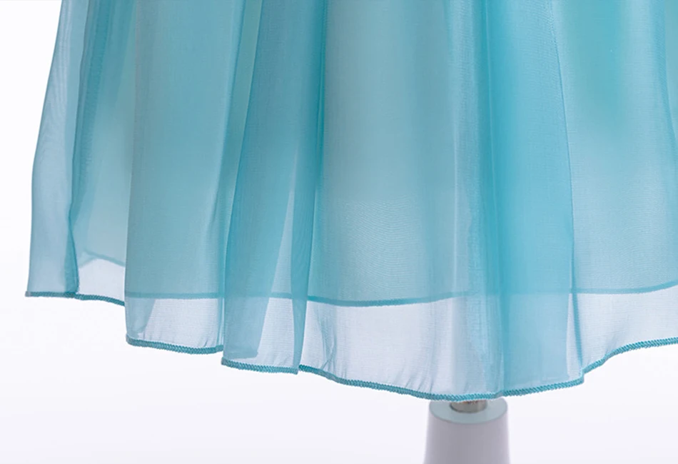 Mermaid Costume Summer Ariel Princess Dress Girls Birthday Part Dress Kids Blue Fluff Sleeve Ball Gown Girls outfit clothes