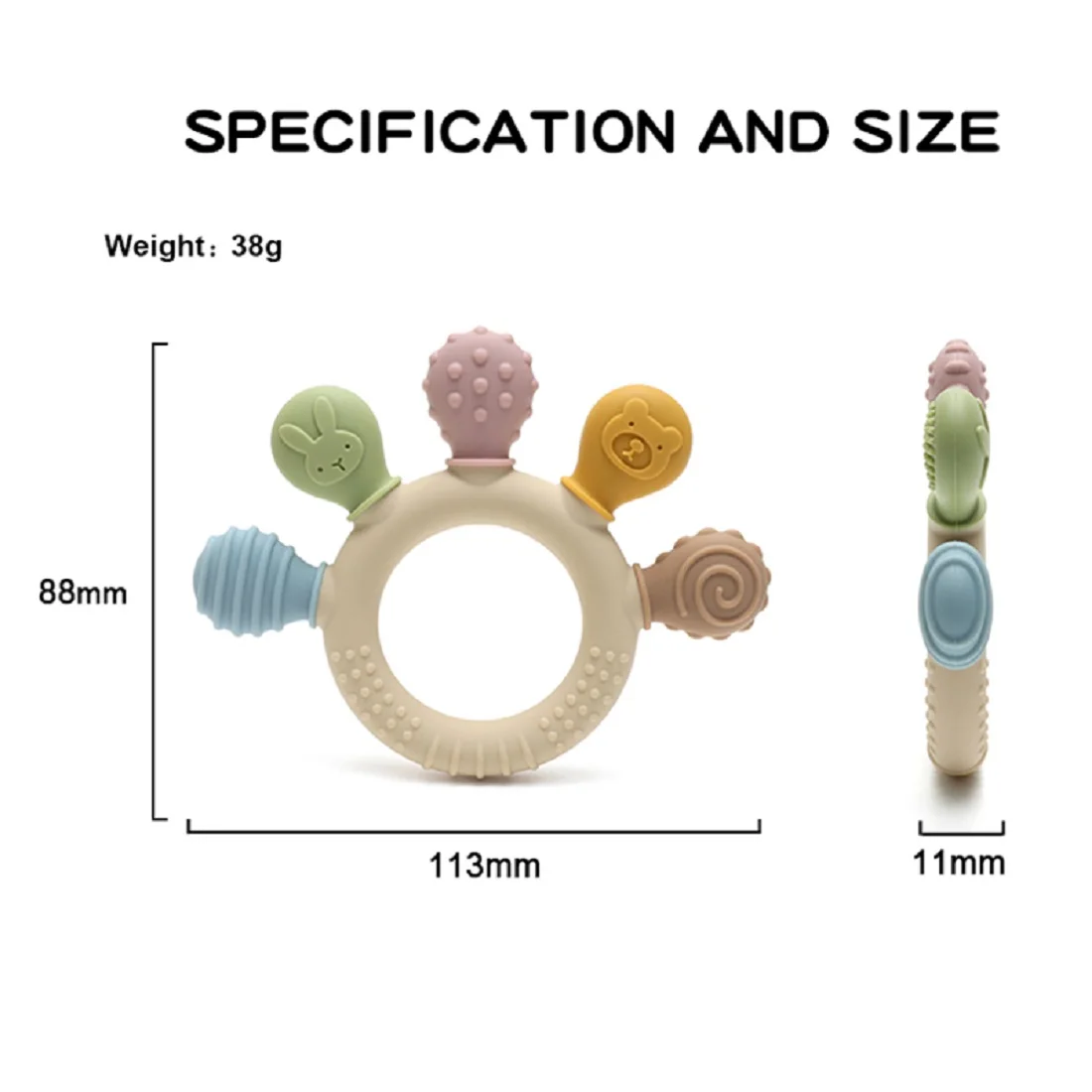 erduo Silicone Baby teether anxiety teething toys 0 12 months chew beads sensory gum relief soother