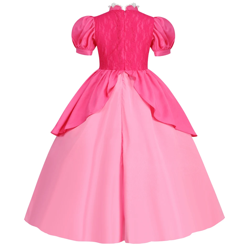 Peach Costume Girl Rosalina Dress Daisy Cosplay Children Birthday Carnival Fancy Party Dresses for Girls