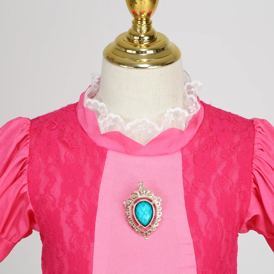 Peach Costume Girl Rosalina Dress Daisy Cosplay Children Birthday Carnival Fancy Party Dresses for Girls
