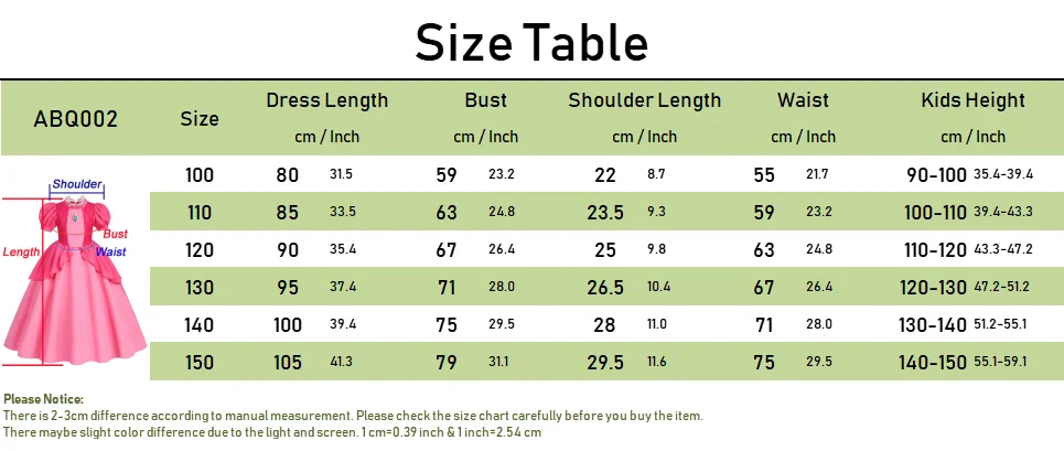 Peach Costume Girl Rosalina Dress Daisy Cosplay Children Birthday Carnival Fancy Party Dresses for Girls