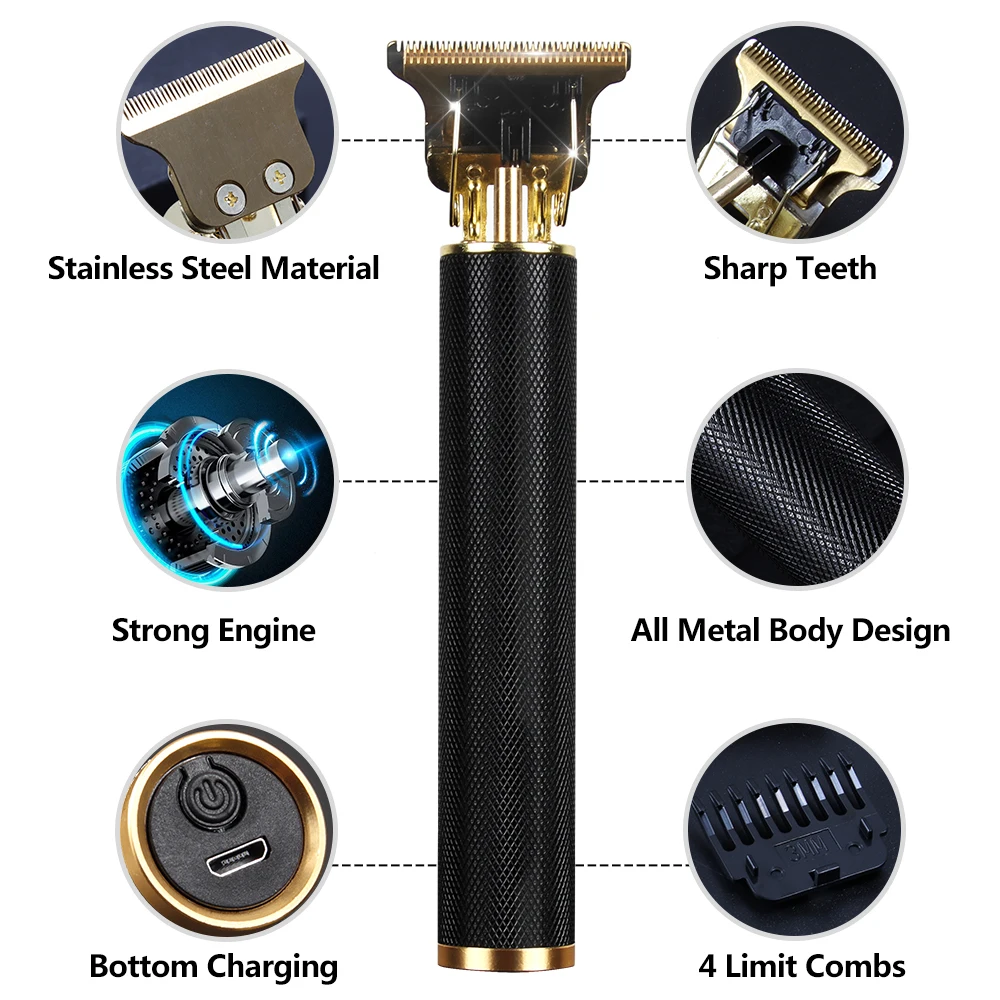 Hair Clipper Light Head Electric Hair Clipper Electric Hair Clipper Oil Head Hair Clipper Carving Mark Razor Factory LCD
