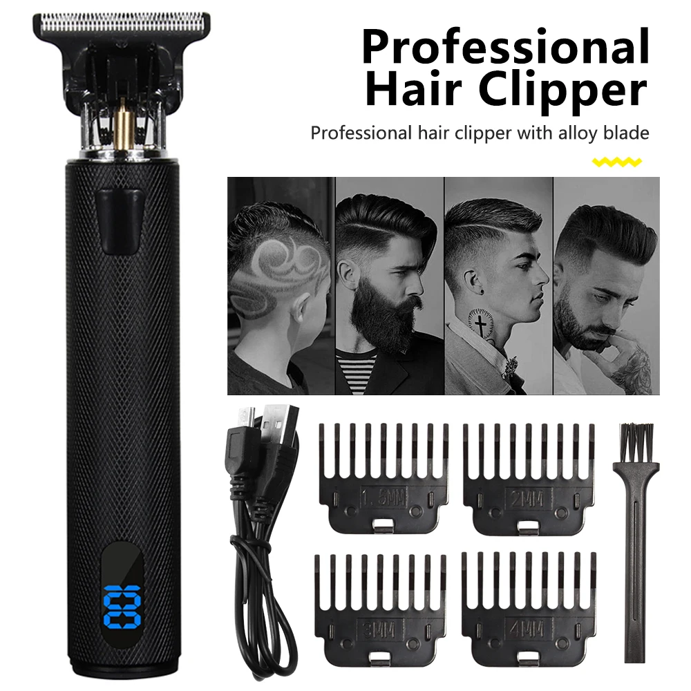 Hair Clipper Light Head Electric Hair Clipper Electric Hair Clipper Oil Head Hair Clipper Carving Mark Razor Factory LCD