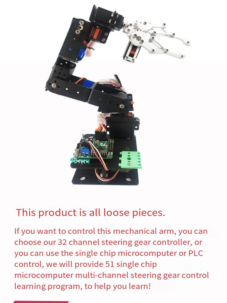 6 DOF Robotics Kit Educational Robot Manipulator Metal Alloy Arduino Arm Servo MG996 for Arduino Robot DIY Kit Programmable Kit