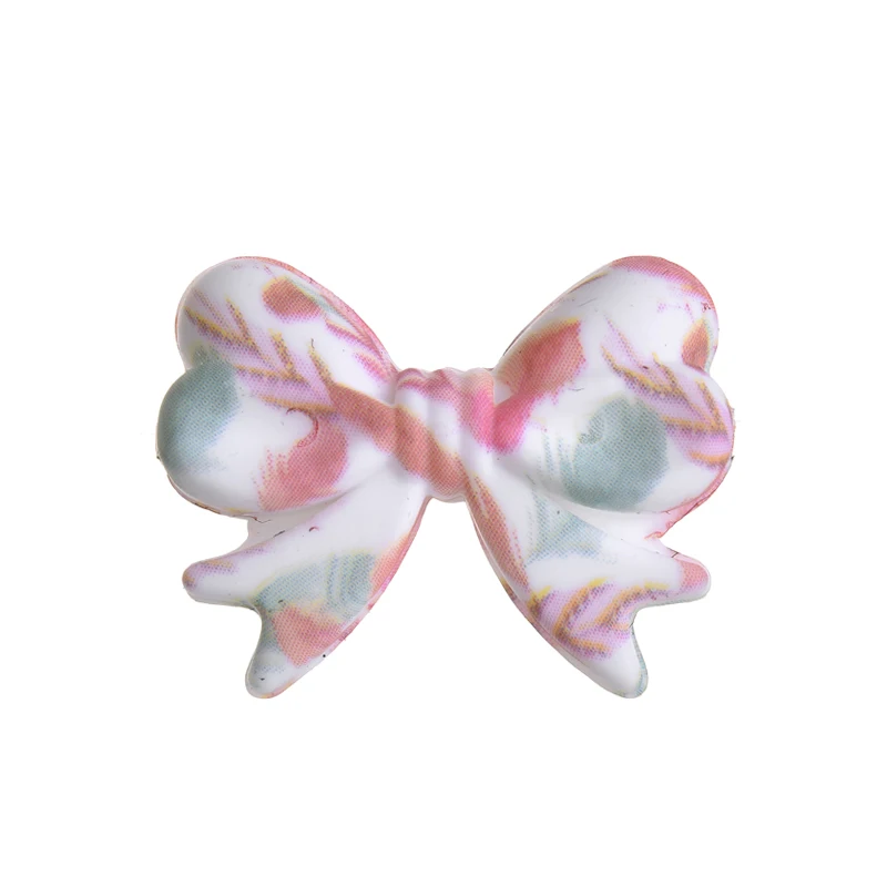 5Pcs Leopard Print Bows Silicone Beads 22x28mm Baby Teething Teether Beads DIY Baby Pacifier Chain Bracelet Care Chew Toys Gifts
