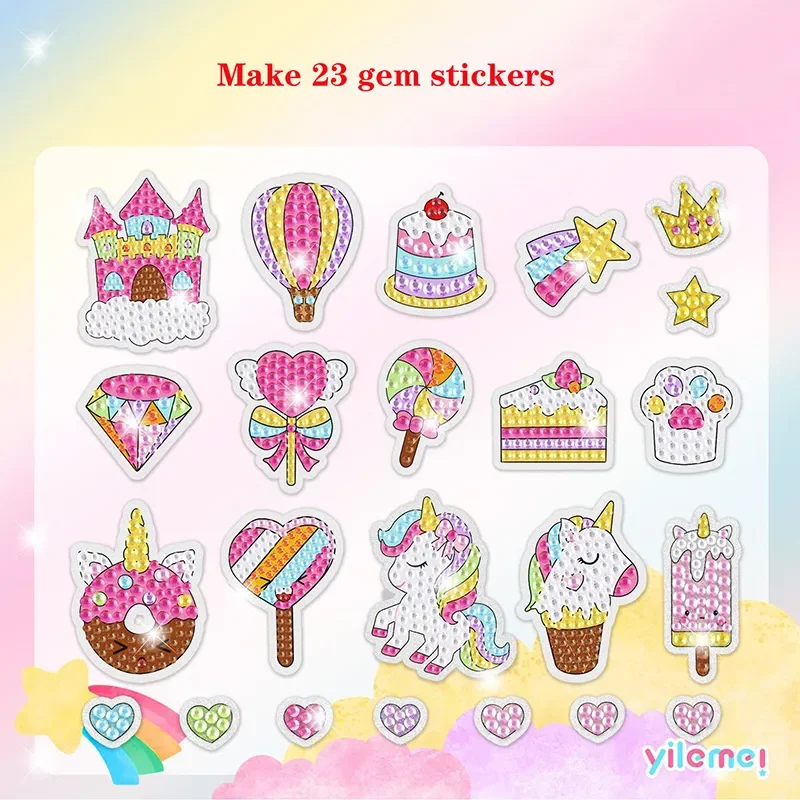 Good Quality GEM 5D Diamond Painting Stickers Kit Kids Handmade With DIY Painting Tools Cute Art Crafts Toys for Children Gifts