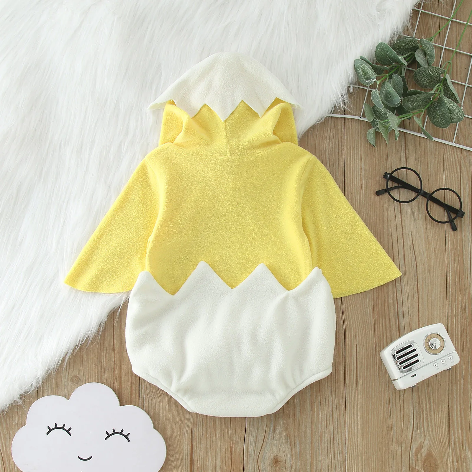 Umorden Little Chicken from Shell Newborn Hatching Chick Costume for Baby Girls Boys 6-12M 12-24M Hoodie Romper Easter Clothes