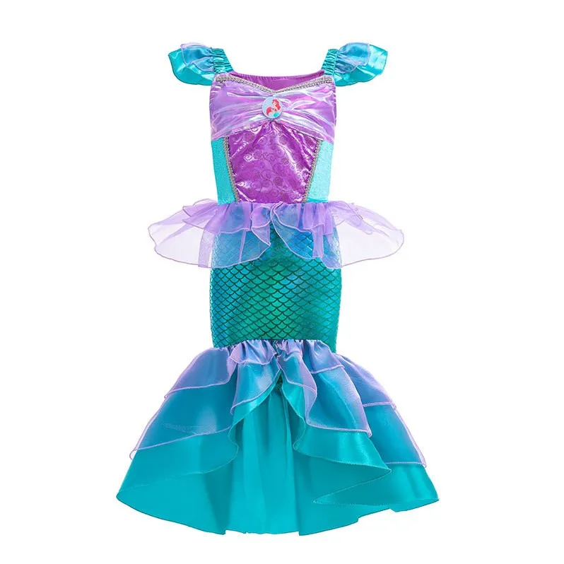 Halloween Little Mermaid Ariel Princess Costume Kids Dress For Girls Cosplay Children Carnival Birthday Party Mermaid Dress