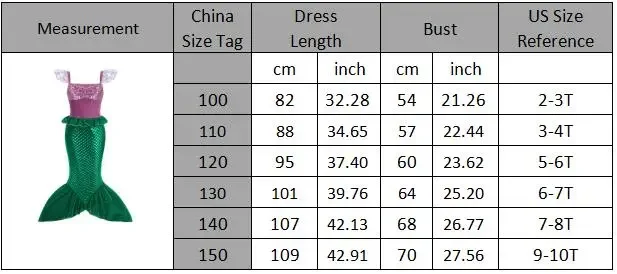 Halloween Little Mermaid Ariel Princess Costume Kids Dress For Girls Cosplay Children Carnival Birthday Party Mermaid Dress