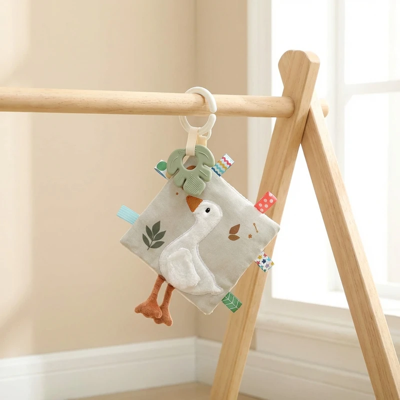 Infants Newborn Gift Soft Cotton Baby Sensory Toy Activity Cube Rattle Teething Book Mirror Crinkle Paper Early Development Toy