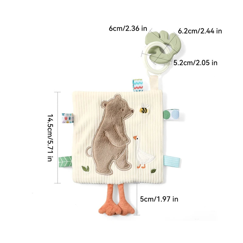 Infants Newborn Gift Soft Cotton Baby Sensory Toy Activity Cube Rattle Teething Book Mirror Crinkle Paper Early Development Toy