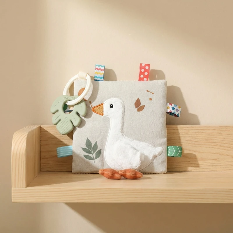 Infants Newborn Gift Soft Cotton Baby Sensory Toy Activity Cube Rattle Teething Book Mirror Crinkle Paper Early Development Toy